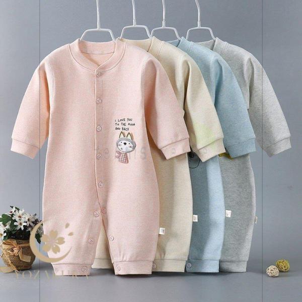 ベビー服 ロンパース 新生児 女の子 春夏秋冬 エアコン　対策　長袖 可愛い 赤ちゃん 新作 格安 ...