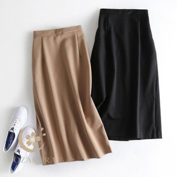 スカート ボトムス レディース きれいめ 40代 30代 春秋 ロング丈 綿スカート ウェストゴム ...