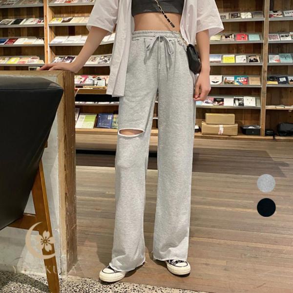ダメージ スウェットパンツ レディース