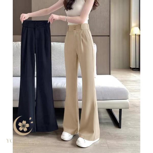セミフレアワイドパンツ スラックスパンツ