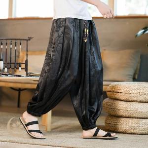 サルエル ワイドパンツ メンズ 九分丈 夏 春...の詳細画像1