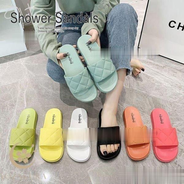 サンダル シャワーサンダル シューズ 楽ちん レディース ぺたんこ リゾート黒 白 カジュアル スリ...