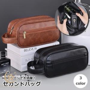 セカンドバッグ トラベルポーチ クラッチバッグ ハンドバッグ メンズ 男性 小物入れ レザー調 出張 旅行 大容量 おしゃれ｜YOZAKURA-SHOP