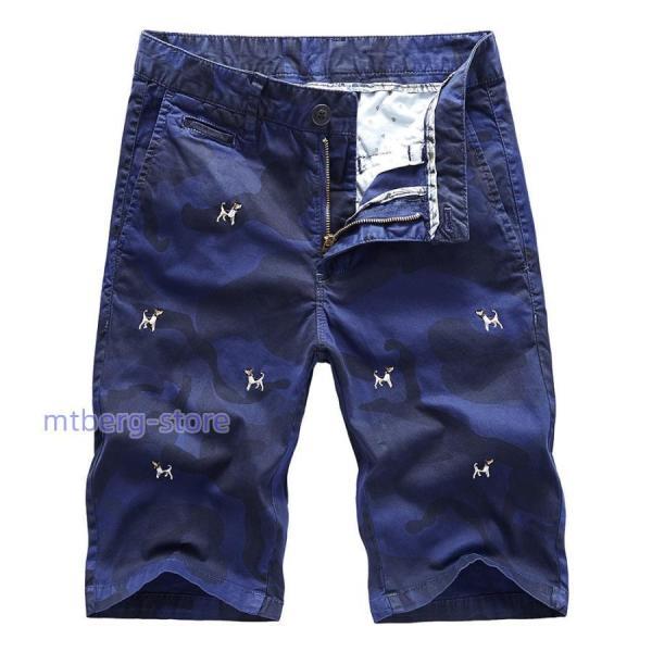 ハーフパンツ メンズ カモフラ ストレッチ カーゴパンツ 膝丈 スタイリッシュ リゾット 夏物