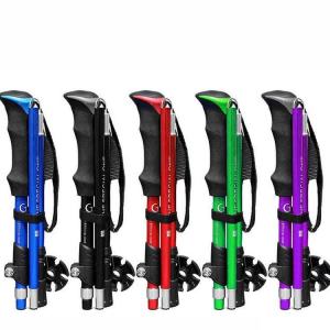 トレッキングポール 登山ステッキ ストック 軽量 アルミ製 超コンパクト 折り畳み 登山用杖 超軽量 ウォーキングポール 登山杖