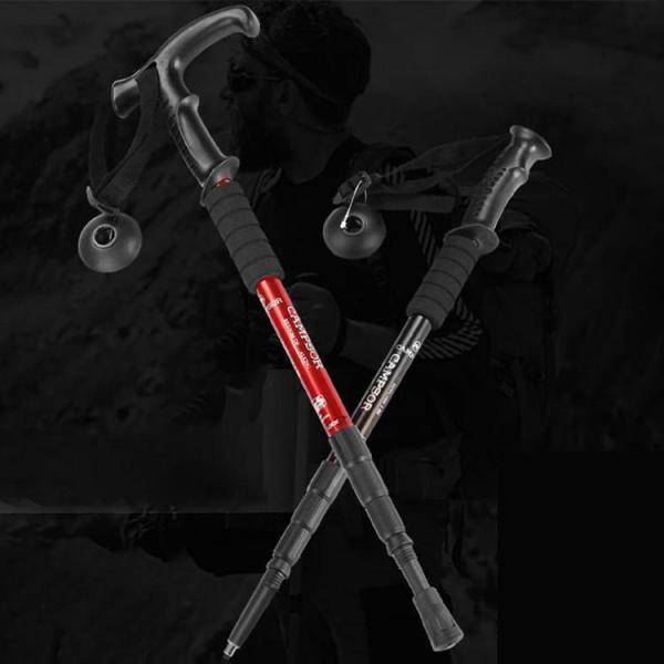 トレッキングポール 登山ステッキ ストック 軽量 アルミ製  T型グリップ 登山用杖 超軽量 ウォー...