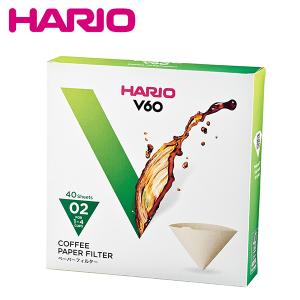 HARIO ハリオ　VCF-02-40M  1〜4杯用・40枚入 02箱  V60用ペーパーフィルターみさらし02箱｜yp-com