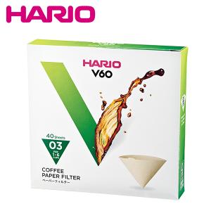 HARIO ハリオ　VCF-03-40M  1〜6杯用・40枚入 03箱  V60用ペーパーフィルターみさらし03箱｜yp-com