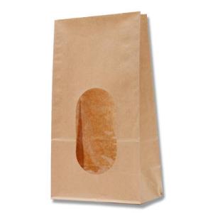 窓付袋 No.6　未晒無地 (50枚)　紙袋/ラッピング/耐油袋/クラフト/バレンタイン