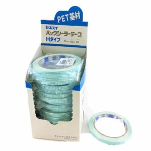 バッグシーラテープH 幅9mm×50m巻 チェック青　(１箱・20入)[セキスイ]