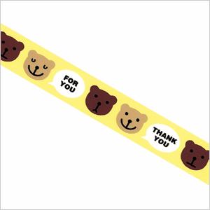 柄セロテープ シナモンベア 15mm×25m巻 １袋 テープ チェック かわいい 梱包テープ おしゃ...