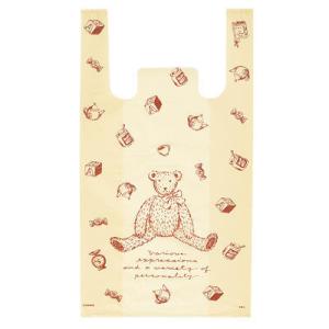 ベアレジバック　L(50枚) レジ袋 ＣＢ−Ｌラッピング袋 レジ袋 かわいい袋 プレゼント ビニール袋 手提げ袋 くま｜ypack