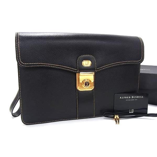 ■新品同様■ dunhill ダンヒル レザー 鍵付き クラッチバッグ セカンドバッグ メンズ 紳士...