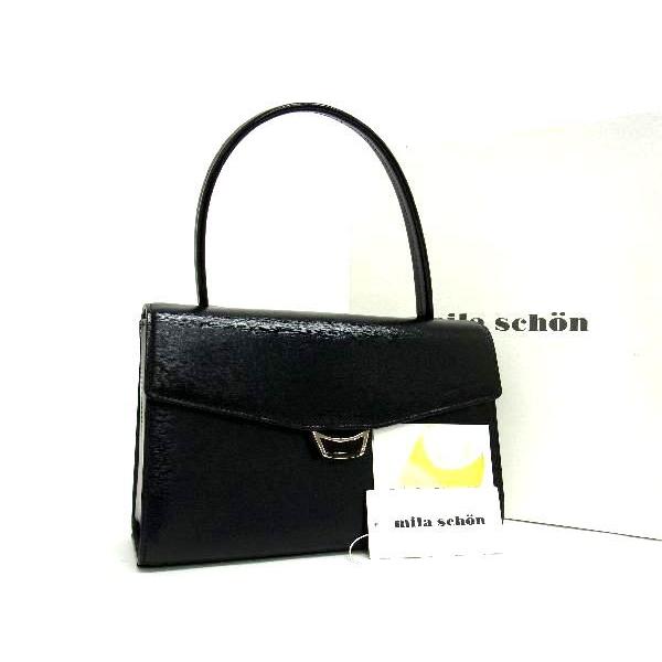 ■新品同様■ mila schon ミラショーン レザー ワンハンドル ハンドバッグ レディース ブ...