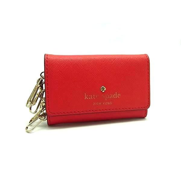 ■美品■ kate spade ケイトスペード PVC 6連 キーケース 鍵入れ レディース レッド...