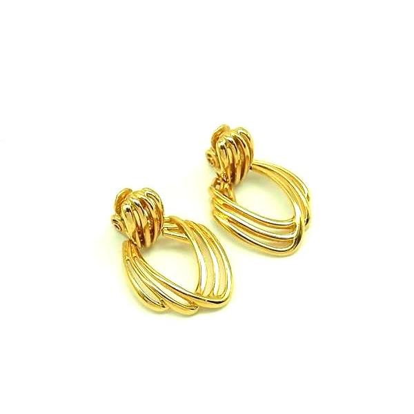 ■美品■ MONET モネ クリップ式 イヤリング アクセサリー レディース ゴールド系 DI688...