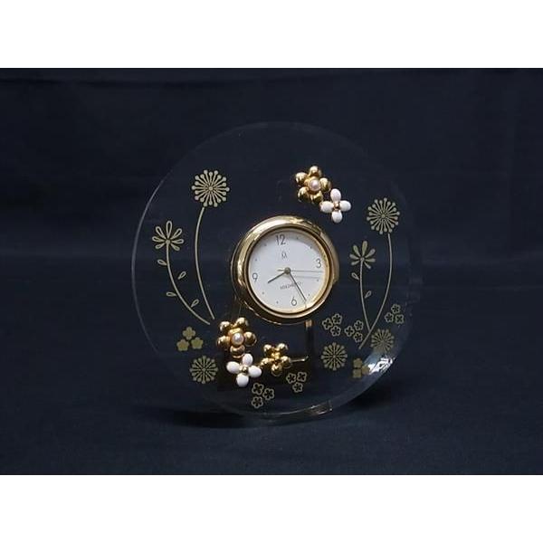 ■美品■ MIKIMOTO ミキモト 本真珠 アコヤ真珠 パール 約4mm クォーツ 置時計 ウォッ...