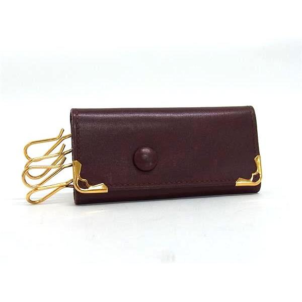 ■美品■ Cartier カルティエ マストライン レザー 4連 キーケース 鍵入れ レディース メ...
