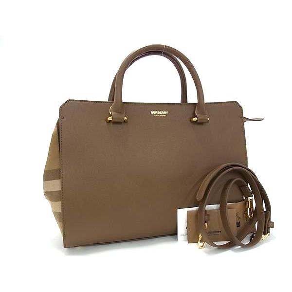 ■新品■未使用■ BURBERRY バーバリー ノバチェック レザー×キャンバス 2WAY ハンドバ...
