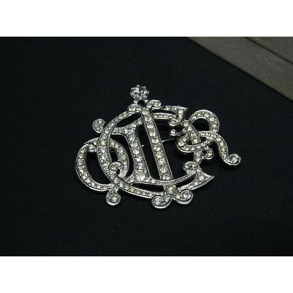 ■新品同様■ ChristianDior クリスチャンディオール ラインストーン ブローチ ピンバッ...