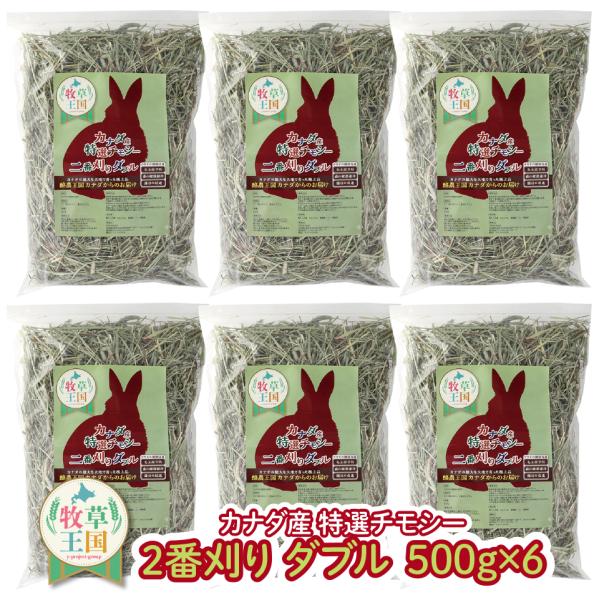 カナダ産特選チモシー2番刈りダブル 500g×6袋 うさぎ牧草 ウサギ チモシー カナダ ダブルプレ...