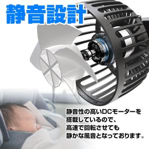 車用扇風機 アシストグリップ カーファン ダブ...の詳細画像3