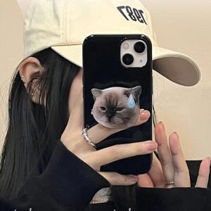 スマホグリップ かわいい 猫 韓国 Samsung iPhone Galaxy おしゃれ アニマル ...