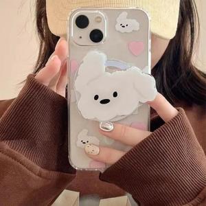 スマホグリップ 犬 かわいい アニマル 韓国 全機種対応 iPhone Galaxy Android...