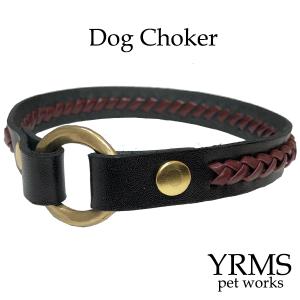 犬 首輪 チョーカー 名前 迷子札 小型犬 中型犬 本革 ヌメ革