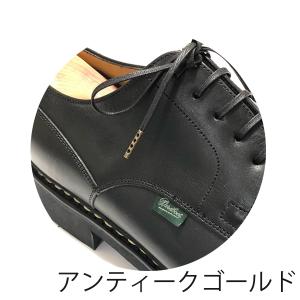 靴紐 シューレース 革靴に ロー引き 平紐 黒...の詳細画像2
