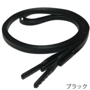 靴紐 シューレース 革靴に ロー引き 平紐 黒...の詳細画像1