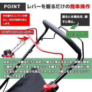 エンジン式芝刈機 5馬力55L集草袋付き 排気...の詳細画像2