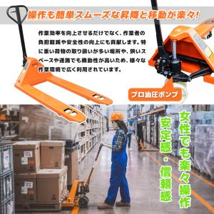 低床式ハンドリフト 幅550mm ハンドフォー...の詳細画像1