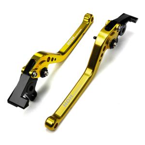 XJR1300/XJR1200R/FZR1000に アルミ ブレーキ&amp;クラッチ 削り出し ビレットレバー 6段階 金 左右セット