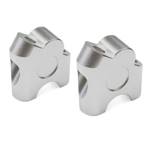 22mmハンドルバー用 ハンドルバークランプバック移動マウントアダプター ハンドルバーアップ＆バックライザー CNCアルミ製 シルバー色 汎用