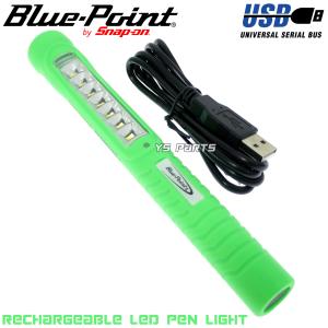 [正規品/シリアルナンバー付]ブルーポイント高輝度7LED+1 USB充電ペン型ライト[グリーン] 重量約57g軽量モデル(microUSB充電入力端子装備)7LED+スポットLED仕様｜ys-parts-jp