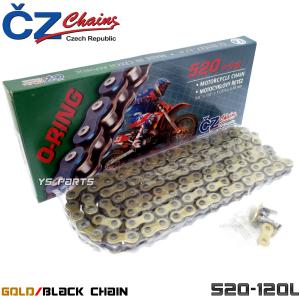 [正規品]CZ Oリングゴールドチェーン520-120L XJ400Z/XJR400R/XT400/XT400Eアルテシア/YZ400F/YZ426F/WR426F/YZ450F/WR450FX/XT500E/SRX600