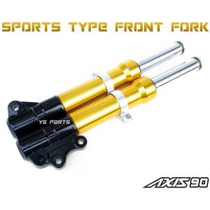 特注 スポーツタイプフロントフォーク黒 金 カラー付 ジョグZ2 5EM