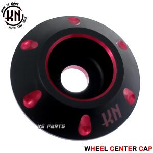 CNC削出]デュアルカラーホイールセンターキャップ黒赤ライブディオST