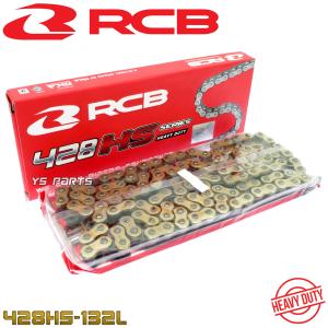 RCBブラック/ゴールドチェーン428-132L スーパーカブ110プロ/CB125J/CB125JX/CB125T/CB125TA/CB125TB/CB125TZ/CBR125R/CBX125F/CBX125カスタム/CD125T/CM125T｜ys-parts-jp