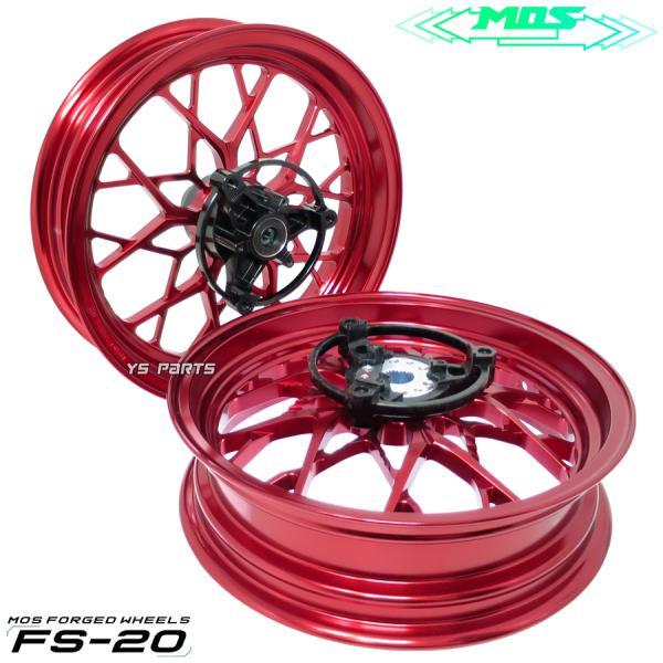 [正規品]MOS FS-20 鍛造ホイール前後SET レッド Xフォース/XFORCE/X FORC...
