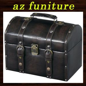 アンティーク調 スーツケース トランク型 ロック機能付 トランク