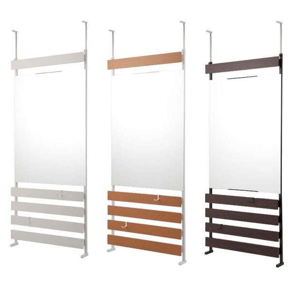 日本製 突っ張り立体ミラーラック 幅80 通常タイプ 突っ張りラック 鏡 ミラーラック ラダーラック...