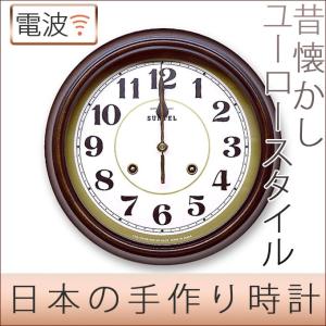 掛け時計 アンティーク調 掛時計 掛け時計 日本製 電波時計 壁掛け時計 電波おしゃれ 連続秒針 スイープムーブメント 静か 丸型 円形 レトロ アナログ 送料無料｜ys-prism