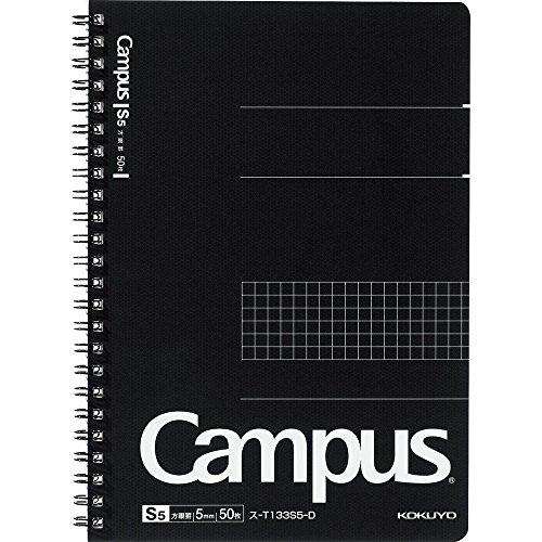 コクヨ ノート リングノート 大人 キャンパス 方眼罫 A5 50枚 ス-T133S5-D 黒