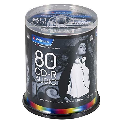 バーベイタムジャパンVerbatim Japan 音楽用 CD-R 80分 100枚 ホワイトプリン...