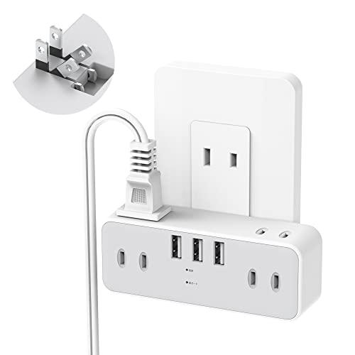 コンセント タップ 電源タップ usb付き MSCIEN 雷ガード 電源タップ 6個AC口 3個US...