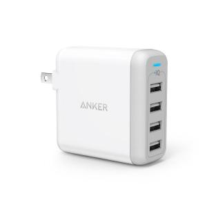 Anker PowerPort 4 40W 4ポート USB 急速 充電器 急速充電 iPhone Android対応 折畳式プラグ搭載