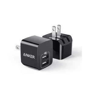 2個セット Anker PowerPort mini USB充電器 12W 2ポート PSE技術基準適合 コンパクト iPhone ブラック