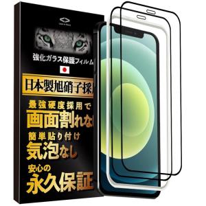 Less is More iPhone12 mini ガラスフィルム 全面保護 保護フィルム 日本製旭硝子 貼付けガイド枠付き 2枚入り